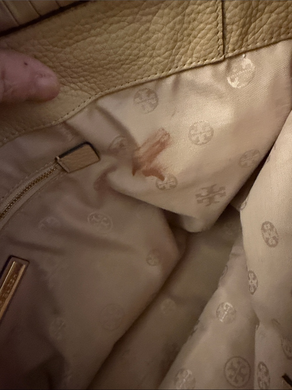 Tory Burch Blush Pebbled Leather Braided-Handle Tote - Picture 5 of 6